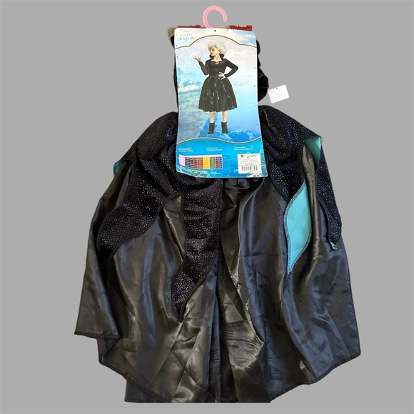 Disney The Little Mermaid Ursula Black Dress Girls Size Medium Halloween Costume - Picture 5 of 7